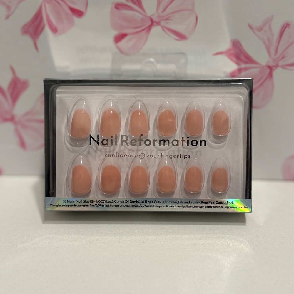 Nail Reformation Ready to Wear Oval Press On Nails White French Tips